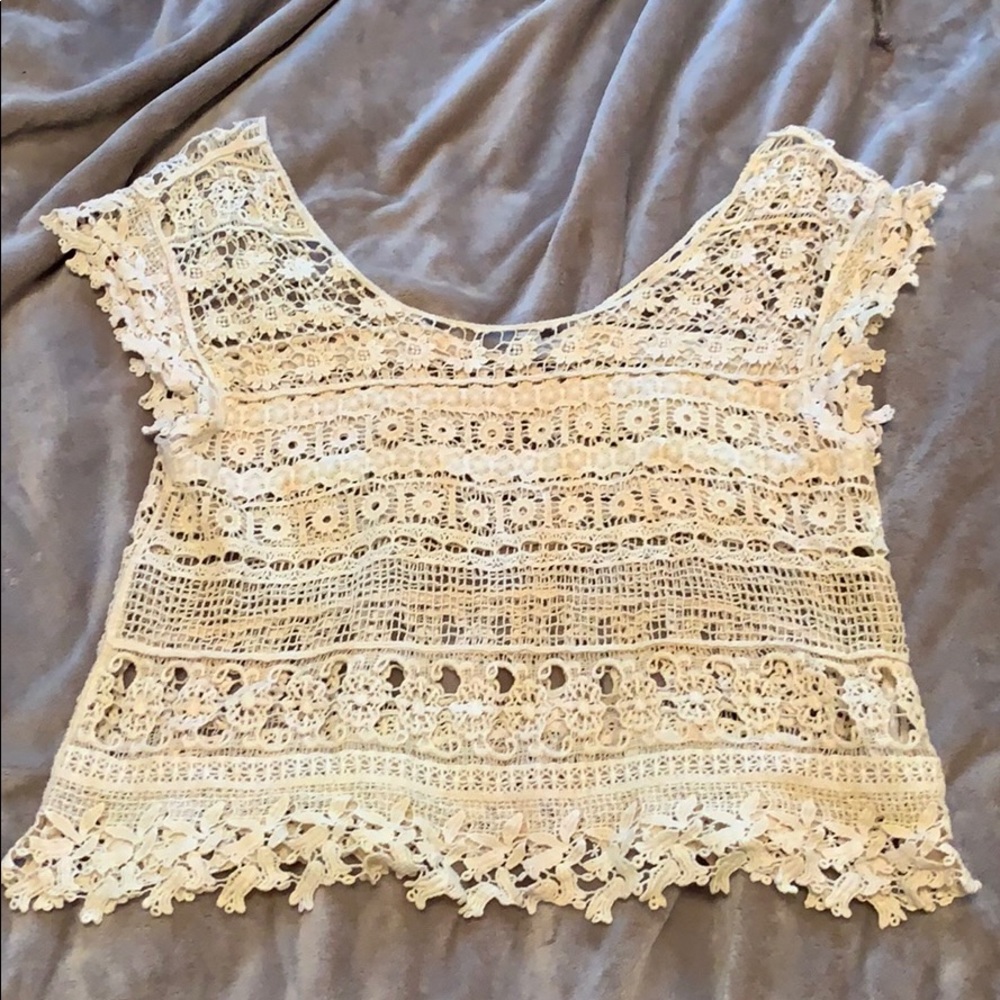 shear lace urban outfitters crop top